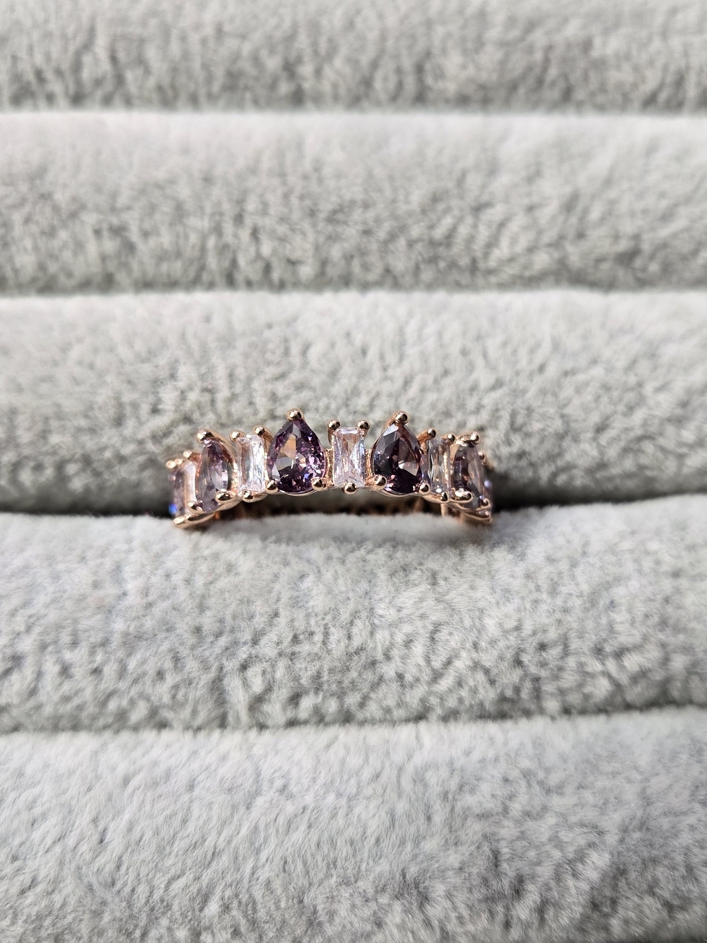 Size 8 Bomb Party OG “The Band Of Bands” Amethyst Rose Gold Plated Ring